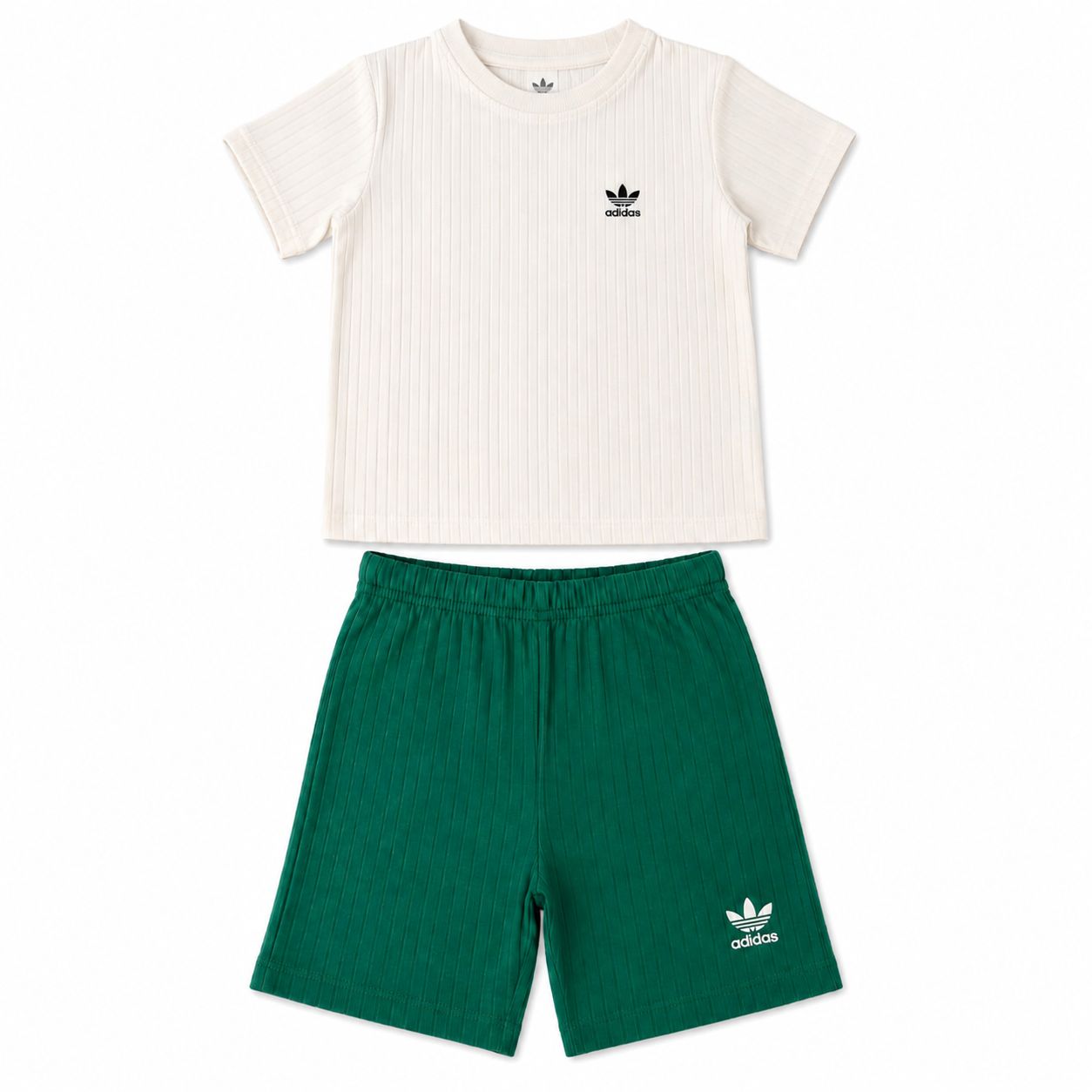 adidas coordinato t-shirt e shorts costine