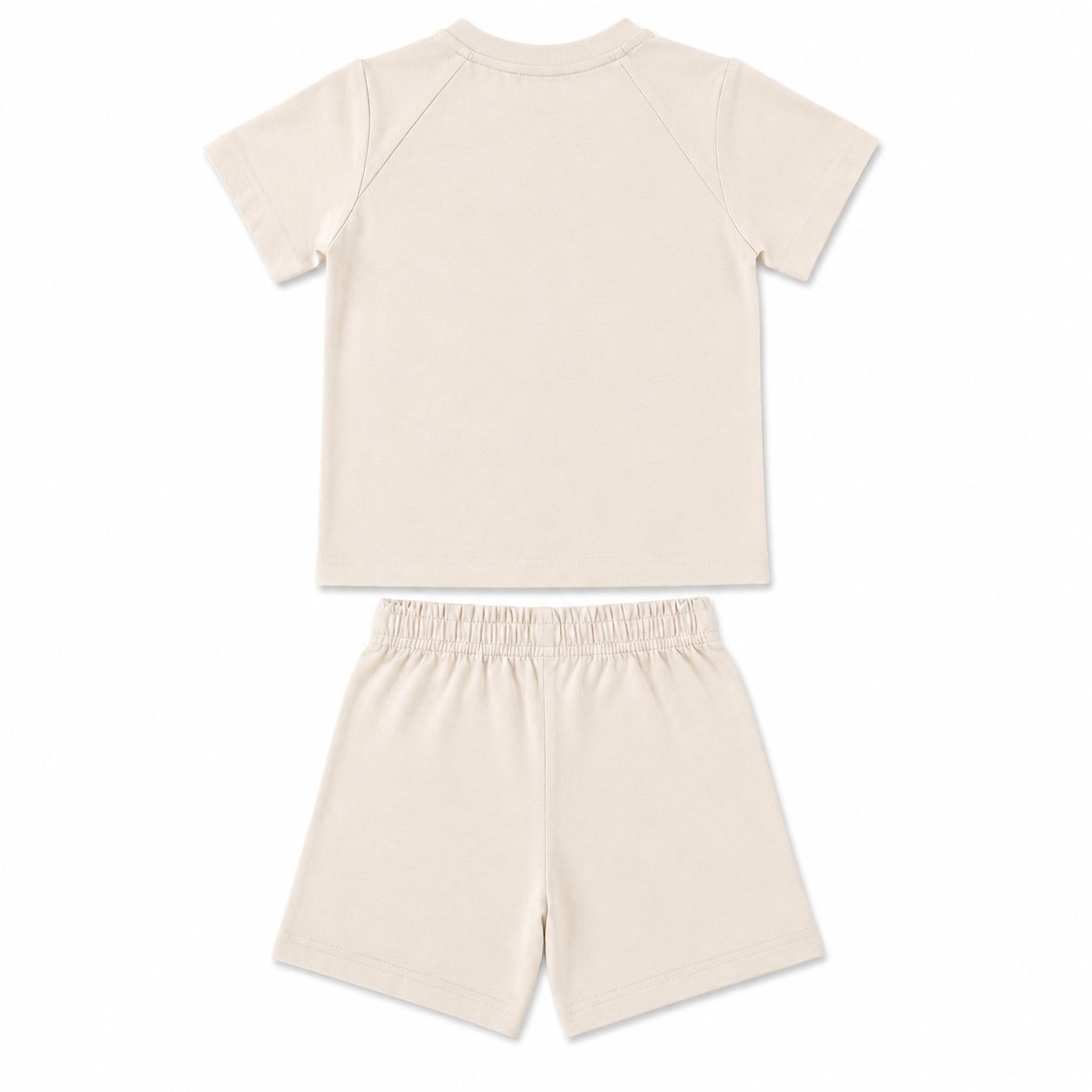adidas coordinato t-shirt e shorts beige trefoil bambino/a